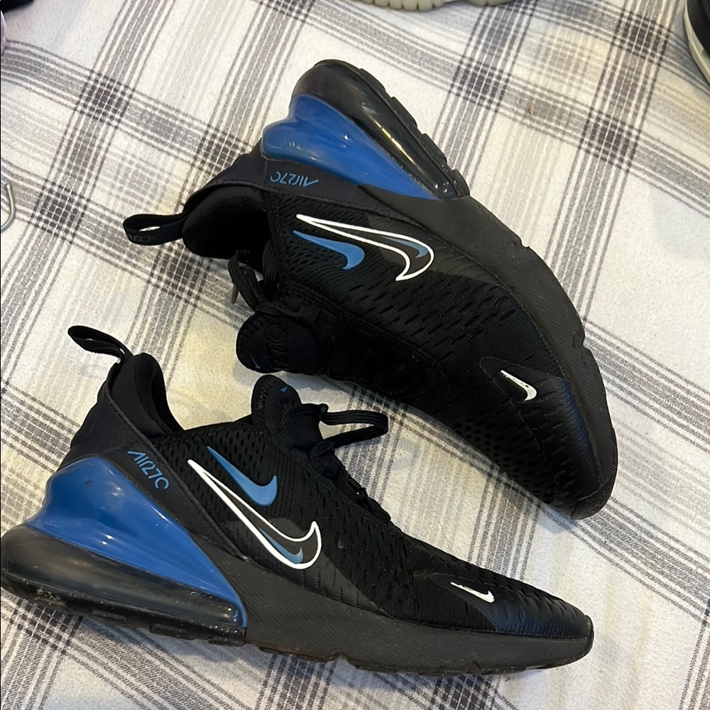 Nike Air Max 270 Black and Blue Shoes Big boys